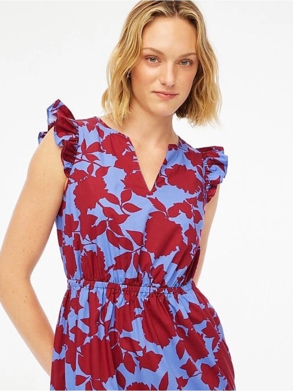 EUC J.Crew Ruffle-Sleeve Tiered Midi Dress - Fall 2024 Size 6 - Picture 2 of 10